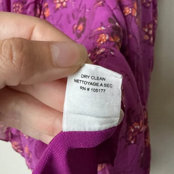 Ulla Johnson Torri Magenta Floral Silk Handkerchief Skirt Size 8 - Picture 6 of 6